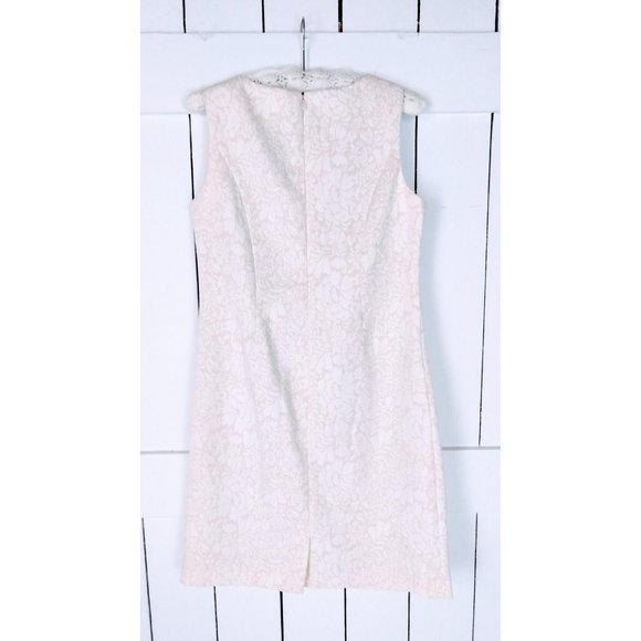 Vintage 90s ivory tapestry floral knee length sleeveless cocktail dress - Picture 2 of 3